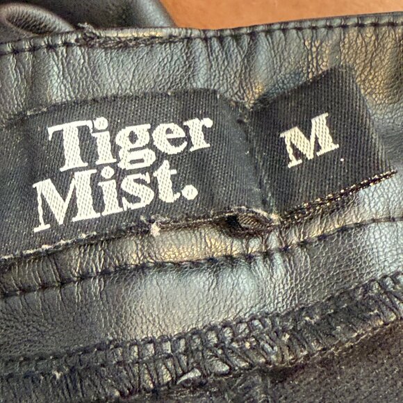 Tiger Mist Faux Leather Pants Straight Leg Chic Edgy vegan Clubwear Y2K Medium - Picture 7 of 11